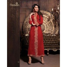 Red MASKEEN BY MAISHA DETAILED EMBROIDERED WINTER WEAR DESIGNER SUIT MK-1903